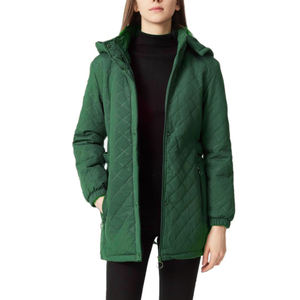 Extérieur ROYAL VERT FEMME Logo personnalisé Veste respirante Remplissage en coton 100% Chaud Ajusté Élégant Capuche amovible authentique - Product Image 2