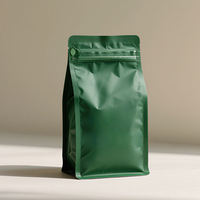 Emballage de grains de café compostable écologique, sachets de café à fond plat personnalisés, pochette biodégradable à fond plat avec valve et fermeture éclair