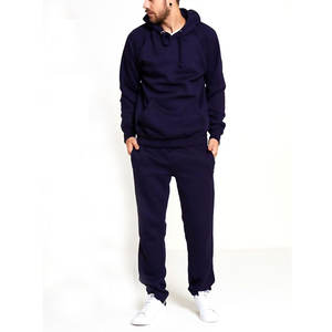 Ensemble de survêtement de sport pour homme en deux pièces sur mesure, coupe classique, à capuche, lourd, en coton et polyester, impression sérigraphique - Product Image 2