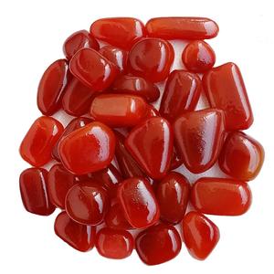 Vente en gros de pierres roulées en cristal d'onyx rouge en vrac Guérison Reiki Chakra Technique de gravure sculptée - Product Image 3