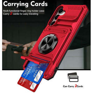 เคสซัมซุง กาแลคซี่ เอ 37 5 จี ริงสแตนด์พร้อมช่องใส่บัตร 2 ช่อง สีแดง - Product Image 2