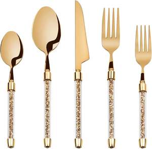 Ensemble de couverts en acier inoxydable 18/10 lourd de haute qualité Design européen nordique moderne pour hôtels restaurants mariages - Product Image 5