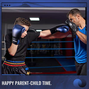 Guantes de boxeo de entrenamiento profesional de cuero PU de alta calidad con soporte de muñeca y diseño transpirable para artes marciales - Product Image 4