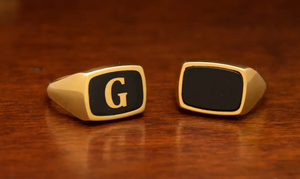 Inset แหวนแฟชั่นสำหรับผู้ชายเครื่องประดับแฟชั่นแหวนชุบทอง18K สีเหลืองล้วนไม่มีแหวนเพชรแบบเรียบง่าย - Product Image 3