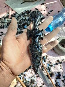 Nouvelle forme de pointe de flèche en obsidienne noire naturelle faite à la main, pointes de flèche bon marché à vendre - Product Image 5