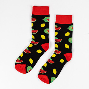 Personalizado de dibujos animados de frutas Jacquard Knit Crew calcetines de algodón suave y transpirable para hombres, mujeres y niños-Fabricante al por mayor - Product Image 6