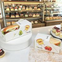 Boîtes en papier kraft jetables de luxe modernes pour boulangerie, pain, gâteaux, biscuits, petit-déjeuner, toasts, sandwichs – Vente en gros, portables