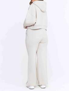 Ensemble sweat-shirt et jogging à blocs de couleur respirant en coton 100% style hip-hop tendance, vêtements décontractés et de sport respirants - Product Image 3