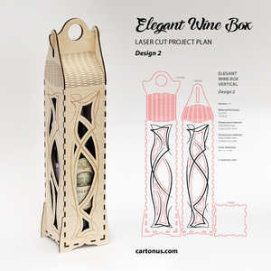 Elegante Caja para Vino con Diseño Láser Hecho a Mano - Product Image 3