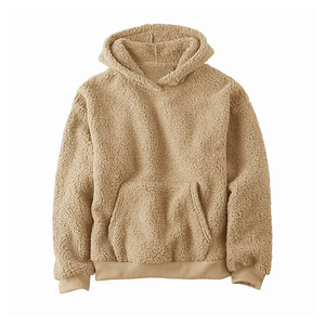 Sudadera con capucha de invierno de alta calidad personalizada unisex, forro de piel Sherpa con patrón bordado 3D, diseño sólido al por mayor - Product Image 2
