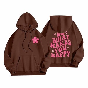 Mujer invierno otoño Casual recortada Sudadera con capucha cremallera manga larga cordón con capucha con bolsillos 100% algodón logotipo frontal - Product Image 4