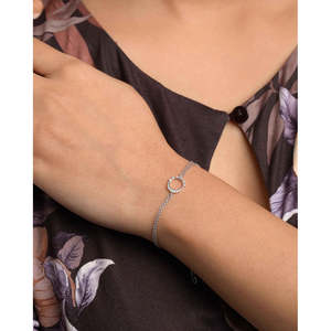 NOVAMART Fine Silver <b>Moon</b> Double Chain Fine Charm Bracelet Wholesale Export - Product Image 3