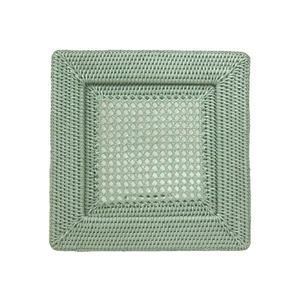 Best Selling Rattan Scalloped Round Charger Plate <b>Green</b> Rattan Placemats for Dining <b>Table</b> Boho Customize from Vietnam Factory - Product Image 6
