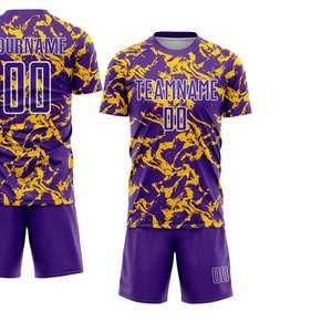 Ensemble de maillot de football pour hommes en gros, maillot de football à manches courtes, uniforme de sport respirant, tenue d'entraînement et de match avec short - Product Image 2