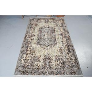 พรมวินเทจตุรกีขนาด 3.9x6.8 ฟุต พรมปูพื้น พรมขนสัตว์สีเทา - Product Image 3