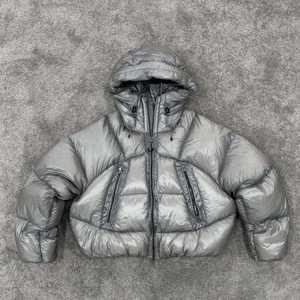Men's High Shine Glossy Puffer <b>Jacket</b> Metallic Chrome Winter Coat Hooded <b>Padded</b> Outerwear <b>Waterproof</b> Bubble <b>Jacket</b> - Product Image 1