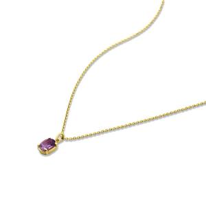 สร้อยคออเมทิสต์จี้รูปไข่อัญมณีธรรมชาติเครื่องประดับ925เงินสเตอร์ลิง14K ชุบทองของขวัญสำหรับเธอ - Product Image 6