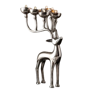 Candelabro de Metal con Diseño de Ciervo Dinámico, Acabado Dorado, Hecho a Mano, Ecológico, Impresión Personalizada, para Hogar, Hotel, Fiesta - Product Image 2
