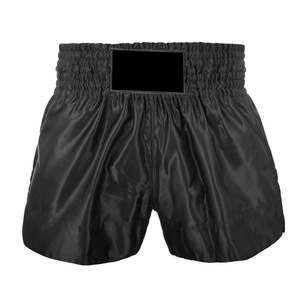 Top Premium Quality Muay Thai Shorts <b>Black</b> Custom Blank Martial Arts Wear Boxing Muay Thai Shorts With Logo and Sizes - Product Image 4