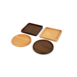 แผ่นรองแก้ววอลนัททรงสี่เหลี่ยมที่สร้างสรรค์4ชิ้นแผ่นรองแก้วไม้อะคาเซียโลโก้ตามสั่ง - Product Image 2