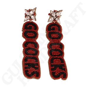 Pendientes de cuentas Boise State en joyería colegiada hecha a mano real y naranja para fanáticos de los Broncos y el día del juego perfecto para niñas - Product Image 4