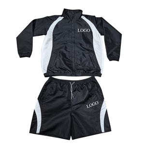 Chándal cortavientos con cremallera, chaqueta y pantalones cortos, 100% de nailon, peso pesado, logotipo DTF, chándal cortavientos de gran tamaño para hombre - Product Image 4