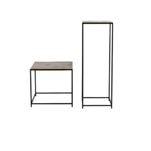 Juego de pilares laterales de aluminio y hierro personalizados de 2 piezas de estilo nórdico con acabado antiguo de latón para sala de estar y dormitorio - Product Image 2