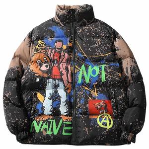 Chaqueta de Invierno para Hombre, de Lona, con Cuello Alto, Logotipo Frontal, Corte Regular, Diseño Moderno - Product Image 1