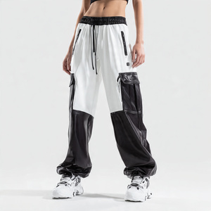 Pantalones de cuero de moda para mujer, ropa de calle, pantalón de cuero de motorista de invierno, pantalón de cuero PU de pierna ancha para mujer - Product Image 1