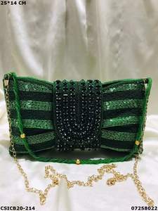 Handcrafted Designer Bridal Evening Ethnic Ladies Clutch | Soirée Handcrafted Bridal Cum Sling Bag - Product Image 6