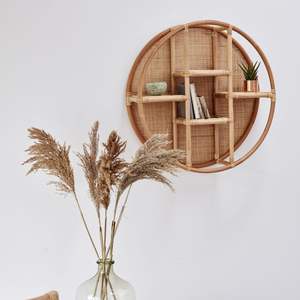 Stylish Decorative Rattan Wall <b>Shelf</b> Perfect <b>For</b> Rustic Interiors And Modern Minimalist Style Home Decoration - Product Image 6