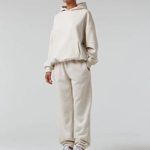 Nuevo chándal de mujer ajustado sólido con capucha de invierno de la mejor calidad 100% algodón transpirable de secado rápido - Product Image 3