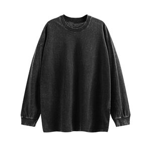 Sudadera en blanco con hombros caídos, sudadera Vintage lavada con ácido personalizada, Sudadera con capucha lavada con serigrafía, tarifa de venta completa - Product Image 5