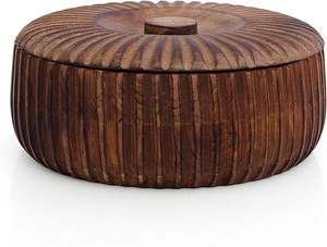 Caja de madera para chapati tallada a mano, fabricada en India, de alta calidad, tamaño personalizado, gran demanda en India, hecha a mano. - Product Image 5