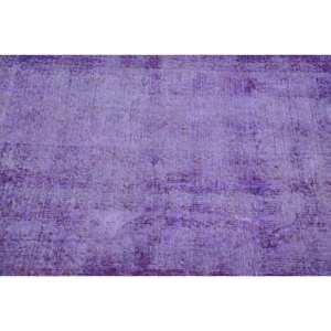 Modern Vintage Turkish Rug 3.6 X 6.6 ft Purple Large Area Classic Rectangle Patchwork Design Wool Material Latex for Hallway 4m - Product Image 5