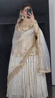 Nouvelle Tissu Blossom de Haute Qualité, Vêtement Traditionnel Indien de Créateur, Top Lehenga Style Fantaisie en Faux Georgette Lourd avec Paillettes
