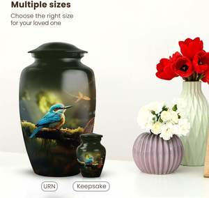 Urnas de cremación Sparrow para cenizas de hombres, urnas de entierro masculinas para adultos, cenizas humanas para mujeres, cenizas únicas, tamaño personalizado, Verde - Product Image 4