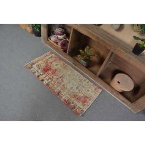 Tapis Vintage en Laine Rouge Beige Turc 16x32ft Grand Style Bohème Motif Abstrait Rectangle Couloir Design 10mm Latex - Product Image 4