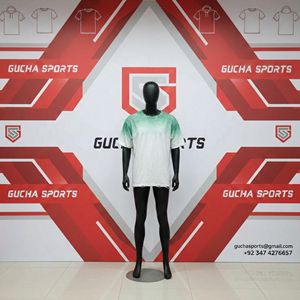 Camiseta informal de algodón para hombre con degradado de color verde a blanco, tejido transpirable, manga corta, cuello redondo, estilo minimalista urbano - Product Image 2