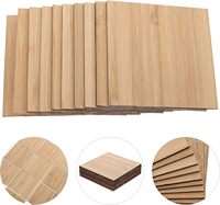 Plaques de contreplaqué en bambou écologique de qualité supérieure, non finies, de 1/8 x 8 x 8 pouces, pour artisanat, pièces de bois vierges, tranches de bois pour découpe laser
