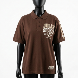 Women Polo T Shirt 220 GSM Cotton Pique <b>Brown</b> Soft Breathable Custom Screen Print Logo Woven Label Premium Fit Women Polo Shirts - Product Image 6