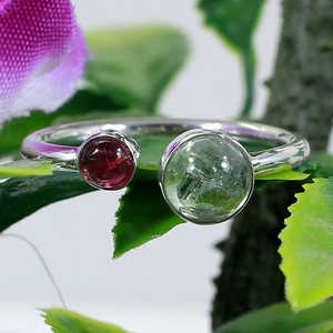 Anillo fino de plata de ley 92,5, multiturmalina Natural, estilo Hip Hop Vintage con patrón de estrella, juego de platino chapado en rodio - Product Image 2