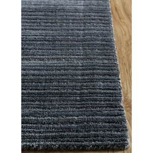 พรมจาอิปุร์ HWJ-01 สีพื้น เทาและดำ ทอมือจากขนสัตว์และไหมไผ่ สำหรับใช้ในบ้าน - Product Image 4