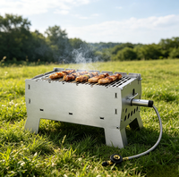 Barbecue pliable portable pour le camping en plein air, réchaud de pique-nique, barbecue au gaz