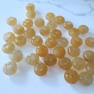 ลูกปัดหลวมรูใหญ่สำหรับสไตลิสต์หินอเวนจูรีนสีเหลืองธรรมชาติ14x8มม. - Product Image 3