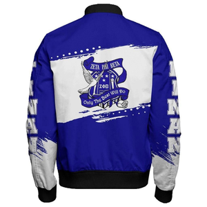 Chaqueta de Satén para Mujer Zeta Phi Beta, Ropa Griega ZPB, Azul y Blanco, Bordado con el Escudo de la Hermandad 1920, Estilo Universitario Premium - Product Image 2