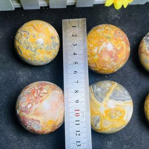 Ventes chaudes, agate jaune Crazy Lace de haute qualité, excellente finition, boule de cristal de quartz naturel, sphère striée pour la guérison - Product Image 3
