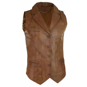 Chaleco de Cuero Vacuno Transpirable Hecho a Medida de SMITHY SPORTS, para Hombre, Corte Ajustado, Estilo Casual de Invierno, Cuello en V, Botones Cubiertos - Product Image 4