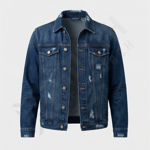 Chaqueta Vaquera Informal de Gran Tamaño para Hombre, 100% Algodón, con Botones, Logotipo Frontal, Moda de Otoño, Ropa de Calle Duradera - Product Image 1