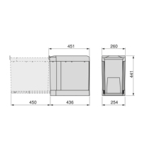 Emuca España 8906923 Cubo de Reciclaje de Cocina de 30L, Inteligente, de Acero y Plástico Gris, con Fijación Inferior y Extracción Automática